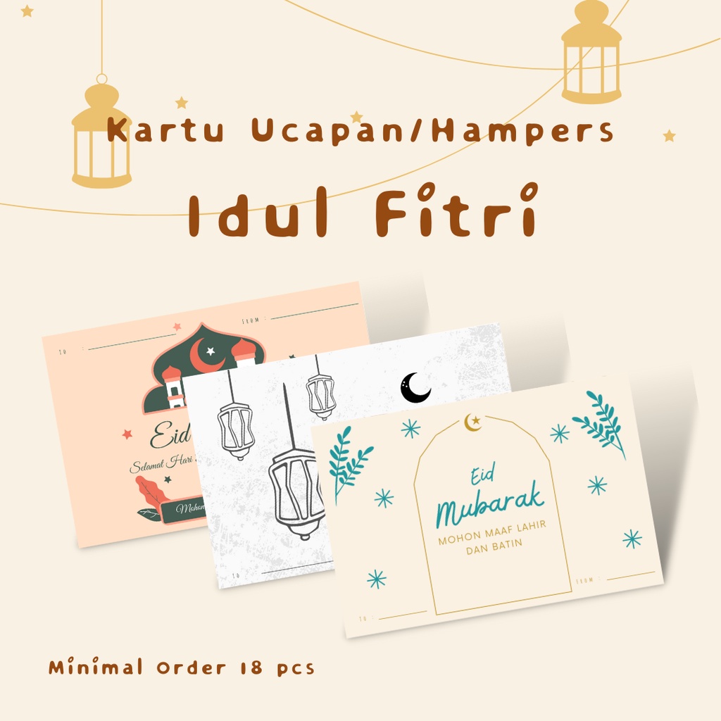 Jual Ivory 15x10cm Kartu Ucapan Hampers Lebaran Kartu Ucapan Idul Fitri Kartu Ucapan 8984