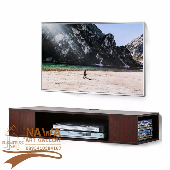 FITUEYES | Rak TV Dinding Gantung Minimalis Veneer - Floating Cabinet