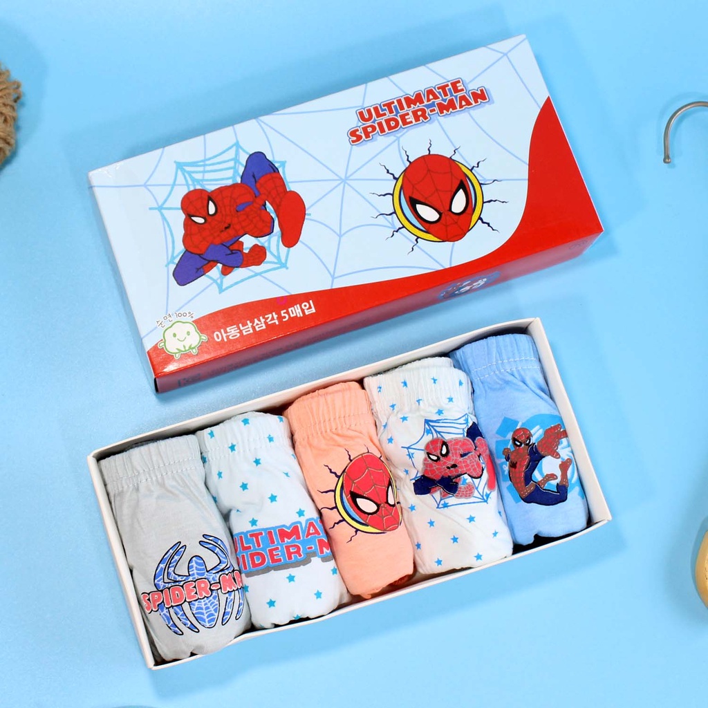 SET Celana Dalam Anak Laki laki Spiderman Celana Dalam Anak Laki-laki Katun dengan Box Kolor Anak Lakilaki Impor