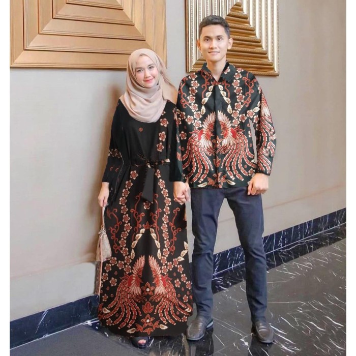 Batik/Muslim Wanita Couple Pria Pesta Kondangan kekinian Kapelan Nikahan Cowok cewek Baju Pesta 2022 Baju Couple Kekinian Baju Cople Ramadhan