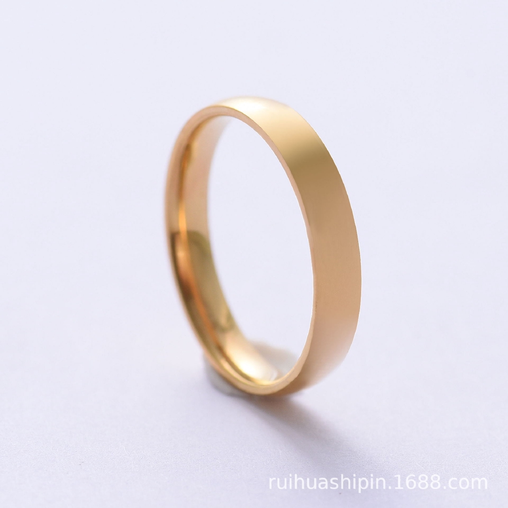 Cincin Pria / Wanita Bahan Titanium Steel Warna Hitam Untuk Hadiah Valentine