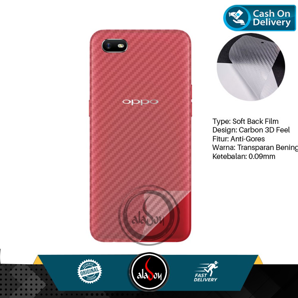 Garskin Carbon Premium Back Screen Protector Oppo A1K / Realme C2