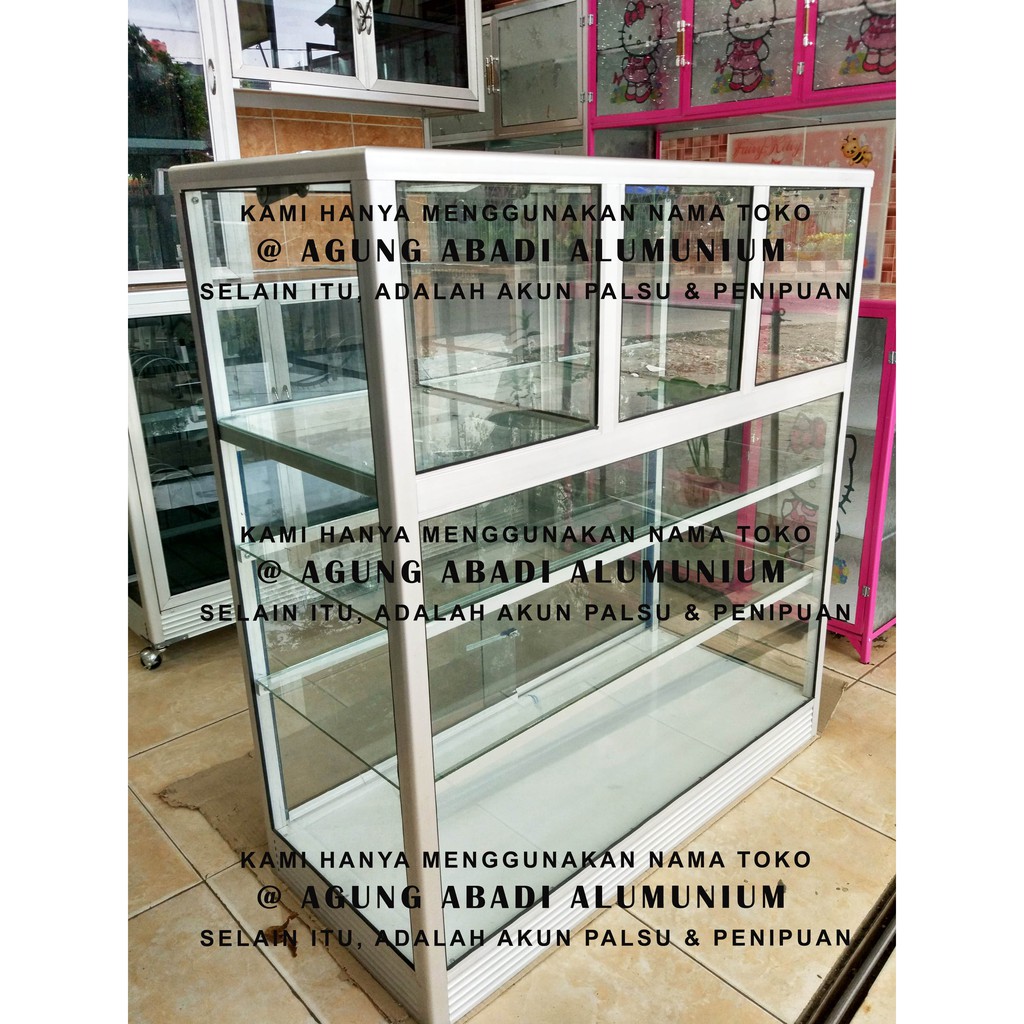 Etalase Alumunium Kaca Kotak Beras