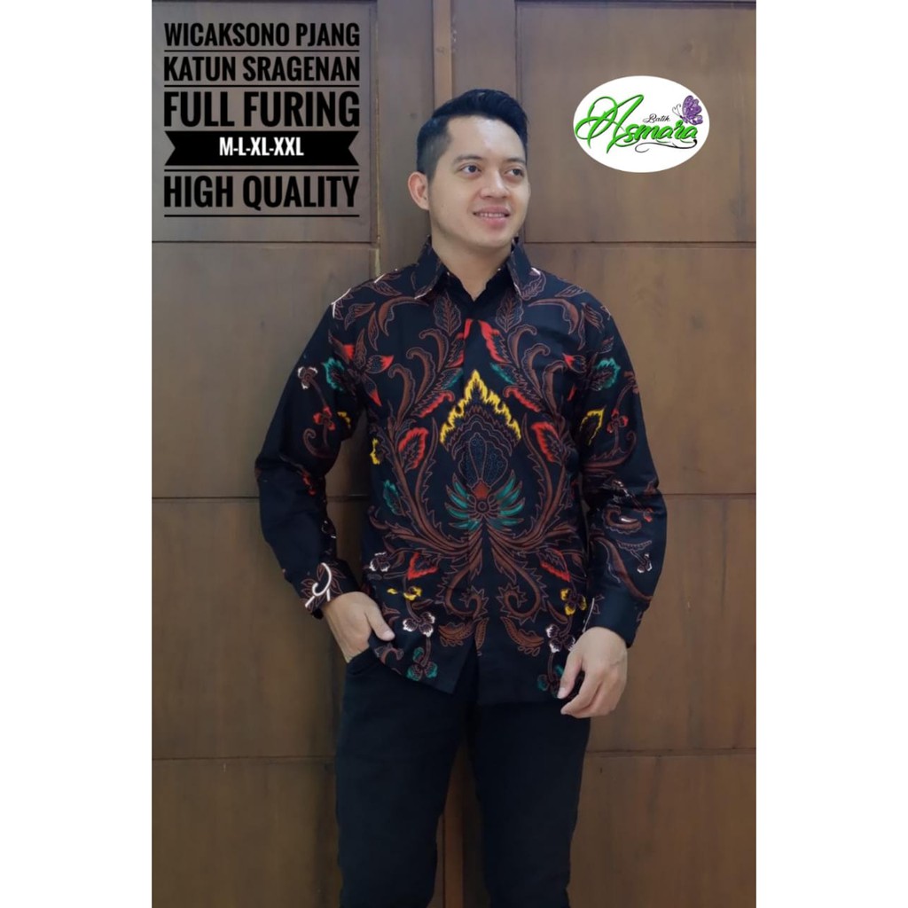 Batik Pria KALAWANGSA COLET Asli Katun Sragenan Full Furing Murah