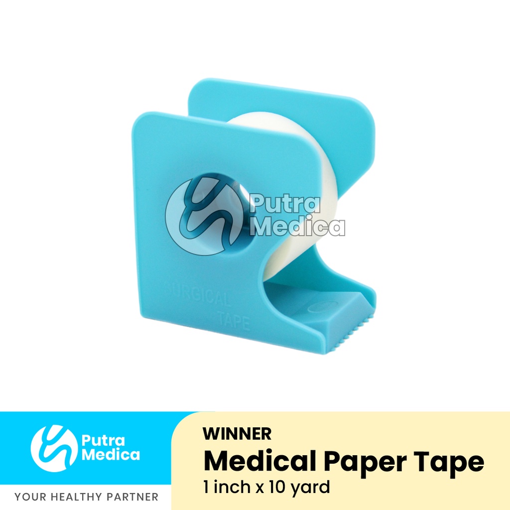 Winner Micropore Paper Tape Roll with Dispenser - 1inch x 10yard / Surgical Plaster Isopore / Plester Kertas Medis