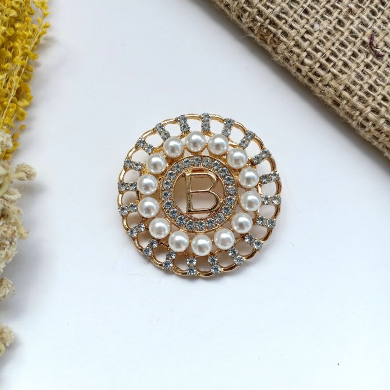 Brooch Buttonscarves KW//Bros Buttonscarves Polos/Mata/Mutiara-B004