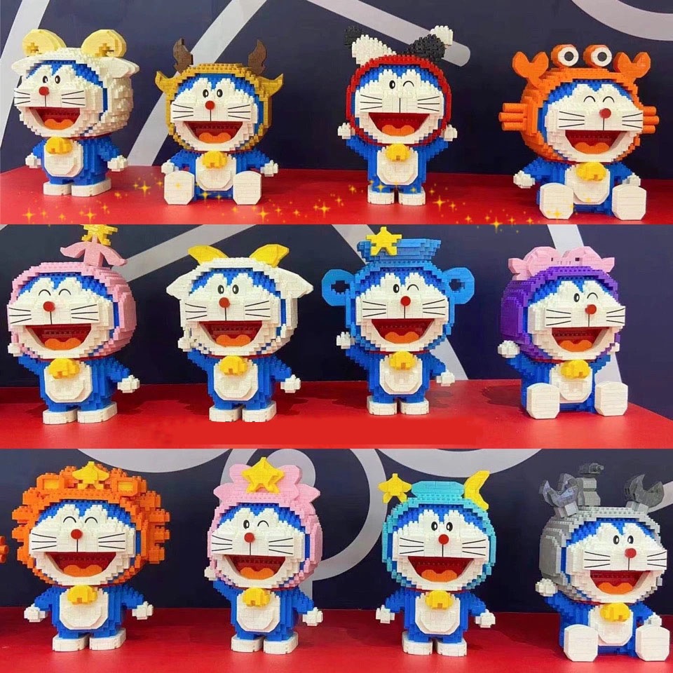 Set Rakitan Mainan Blok Bangunan Boneka Doraemon Zodiak