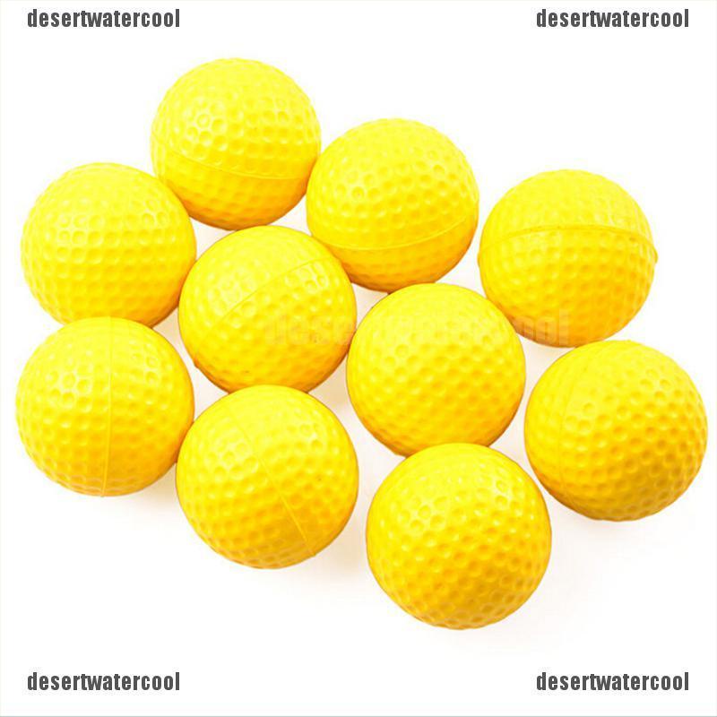 Deid 10pcs Bola Golf Bahan Plastik PP Elastis Warna Kuning