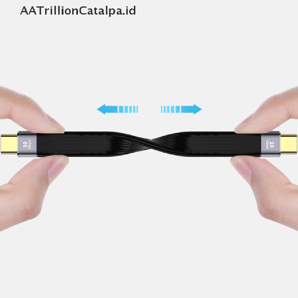 Aatrillioncatalpa Kabel Charger USB 4.0 Fast Charging PD 100W 5A Kepala Ganda Tipe C Ke Tipe C 40GB