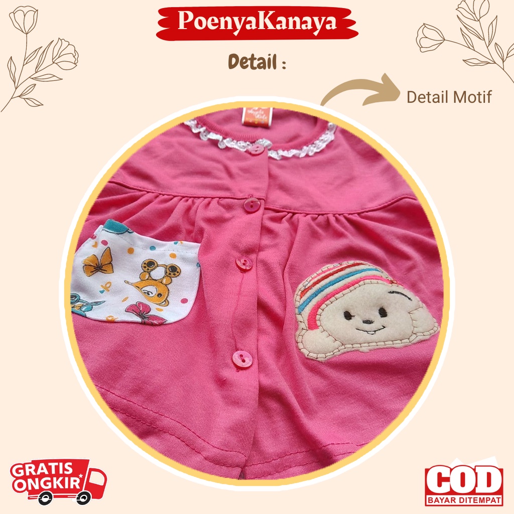 Setelan Baju Bayi Piyama Bayi Panjang Perempuan Beruang Pelangi Angela Kids 6-18 bln SPY96