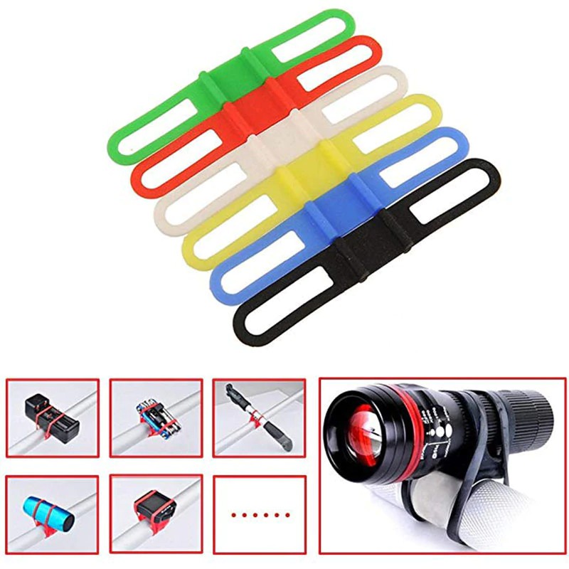 YGRETTE - Silicone Strap Bike Bracket Mount Holder for Flashlight Silikon senter braket sepeda