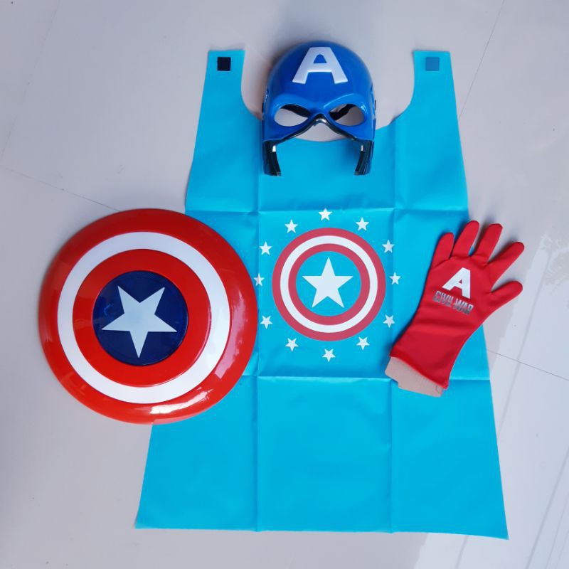 Mainan Set Tameng Topeng Capt America - Kostum Cosplay Avengers Anak