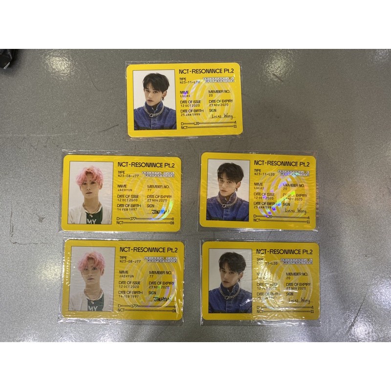 (2) ID card jaehyun doyoung sungchan jisung kun taeil jungwoo resonance pt 2