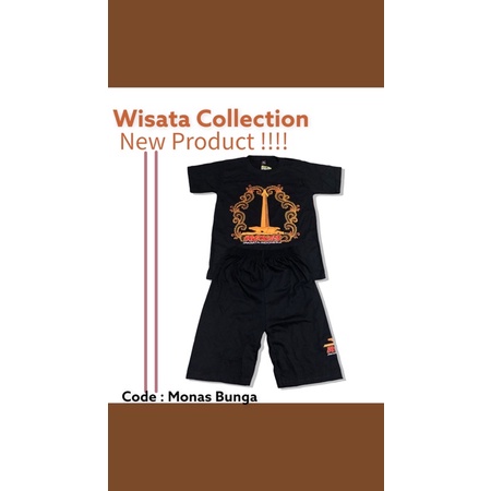 KAOS MONAS/ KAOS STELAN ANAK JAKARTA MONAS/ KAOS OLEH-OLEH JAKARTA CODE MONAS BUNGA