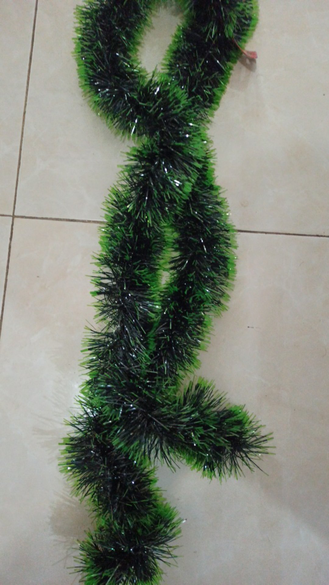 Slinger Tinsel Hiasan Hijau Salju Lingkaran Pohon Natal Dekorasi Christmas