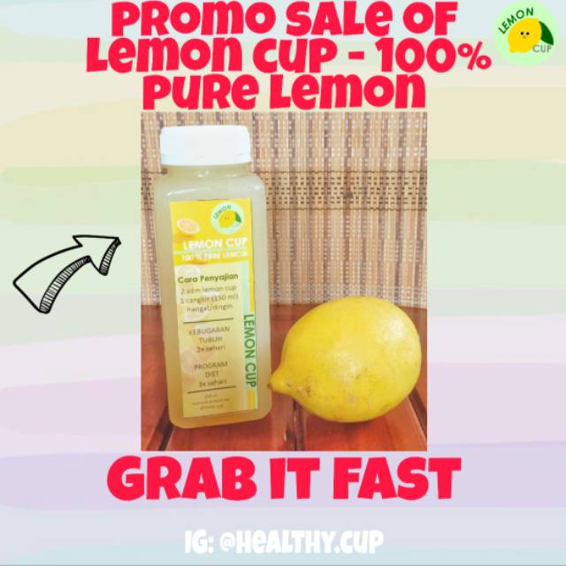 

PROMO LEMON CUP - 100% PURE LEMON - AIR PERASAN LEMON ASLI NO CAMPUR CAMPUR