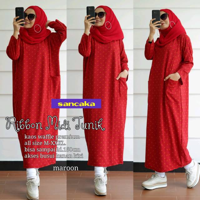 Long Midi Tunik Jumbo Kaos