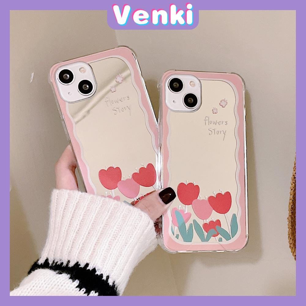 iPhone Case Mirror Acrylic Hard Case Silicone Airbag Shockproof Pink Frame Flower Simple and Cute Style For iPhone 13 Pro Max iPhone 12 Pro Max iPhone 11 Pro Max iPhone 7 Plus iPhone XR XS MAX Max pro 13 Plus Plus/8 7 11 12 XS Pro 7/8/S XR X/XS