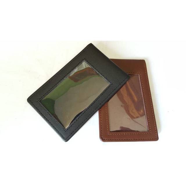 

Id card holder name tag dompet kartu nama kulit magnet