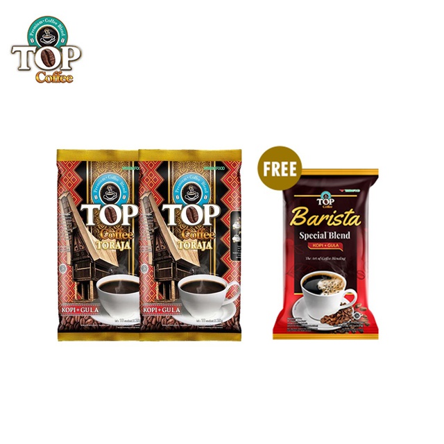 [Buy 2 Get 1] Kopi Top Toraja (2in1) 25gr x 10 x 2 - Free Top Coffee Barista 25 gr x 6 pcs (ISI 6+3)