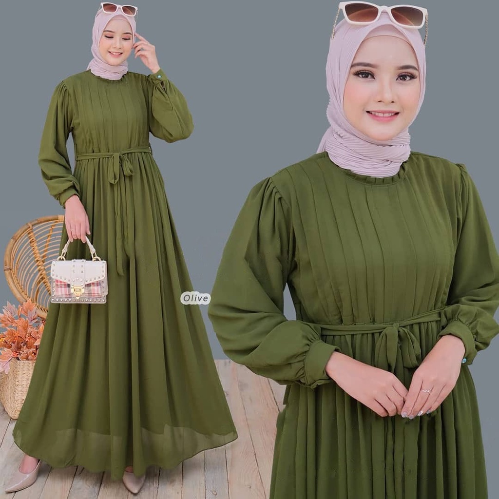 PROMO- Laudiya Dress Bahan Ceruti Babydoll / GAMIS LEBARAN / BAJU DEWASA MURAH TERBARU 2021 / Gamis 
