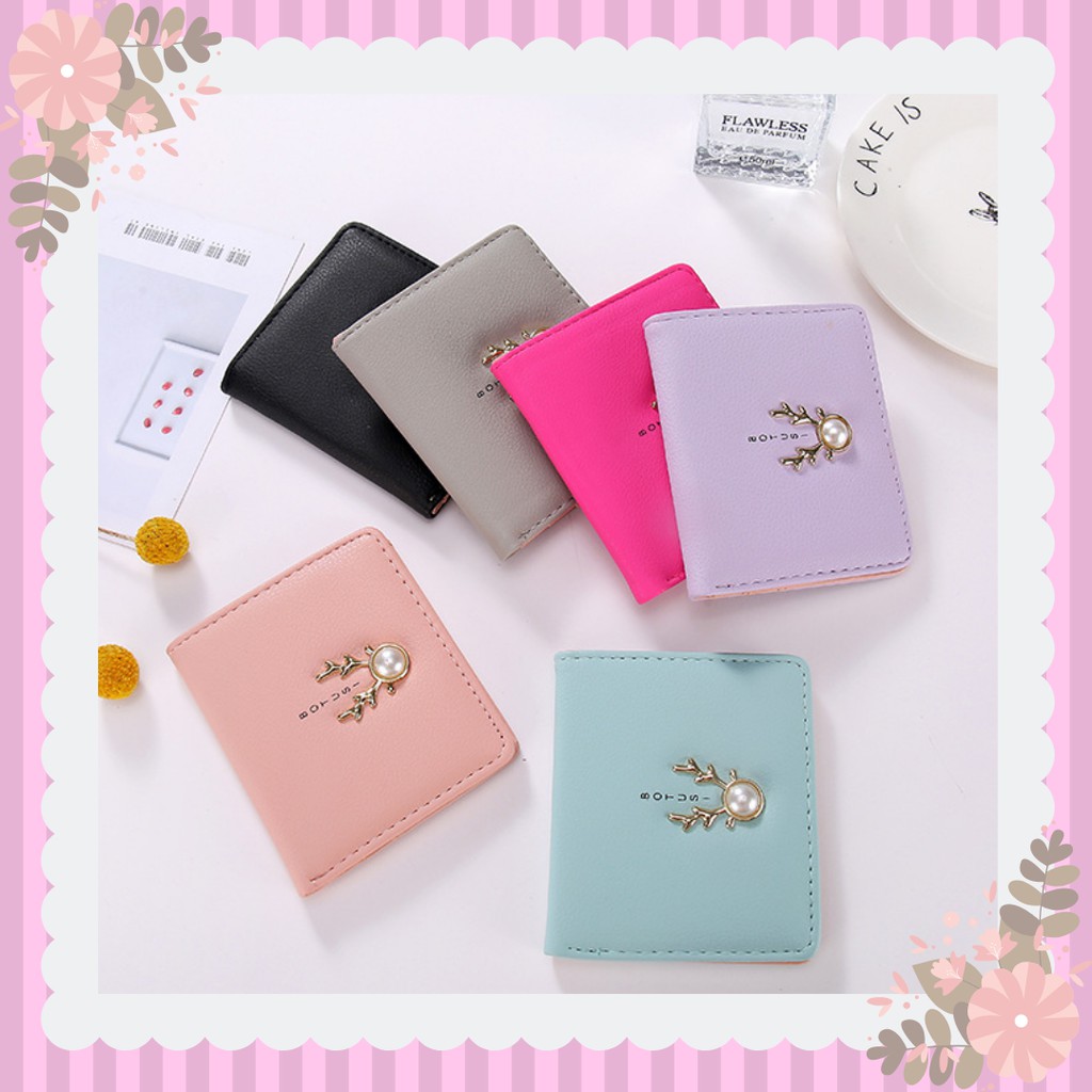 Dompet lipat mini wanita Deer / Dompet Pendek Wanita motif Rusa / Dompet tipis simple