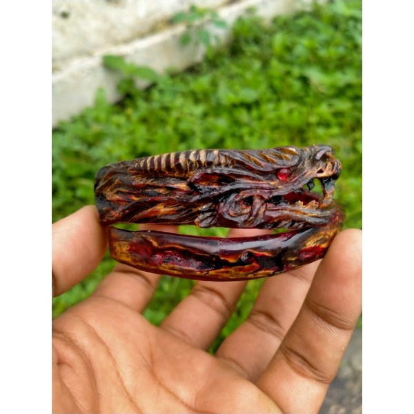 Akar Bahar merah asli ukir kepala naga