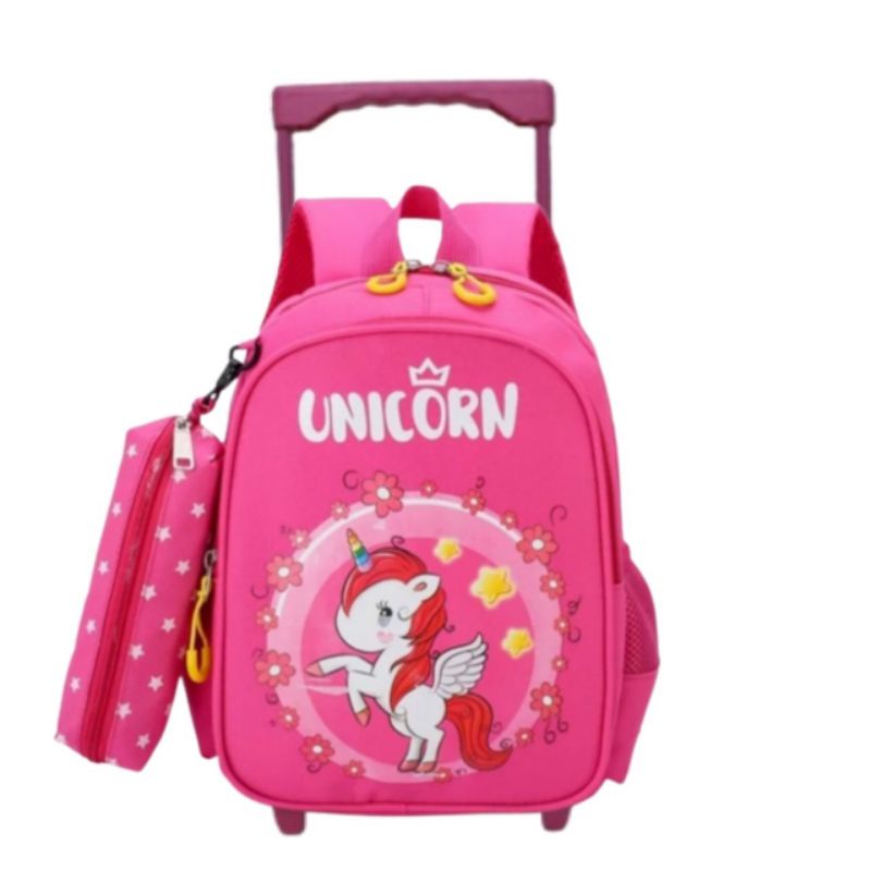 Tas Troli Anak Perempuan Troli labubu tas labubu Karakter Pony - Tas Dorong Anak TK - Tas Anak Perempuan
