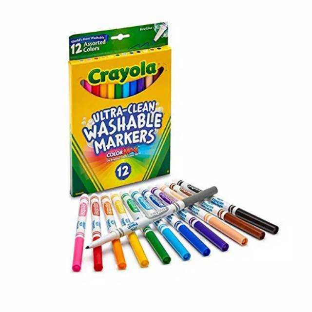 

Crayola Ultra-Clean Washable Assorted Fine Line Markers (12 colors)