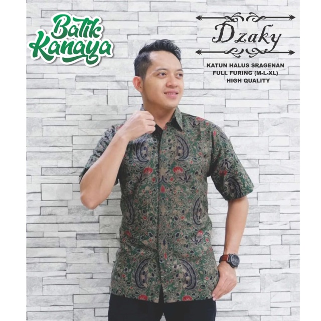 Batik Pria DZAKY Katun Halus Sragenan Full Furing Termurah