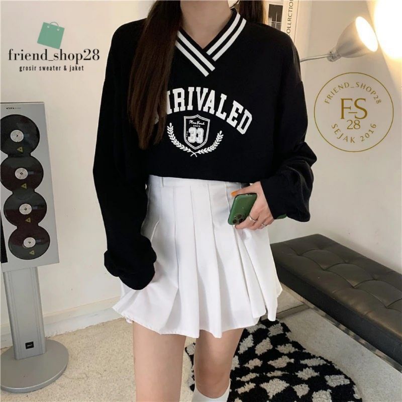 Unrivaled Sweater Crop Wanita Korean Style | Size M.L.XL Sweater Crop Fashion Terbaru