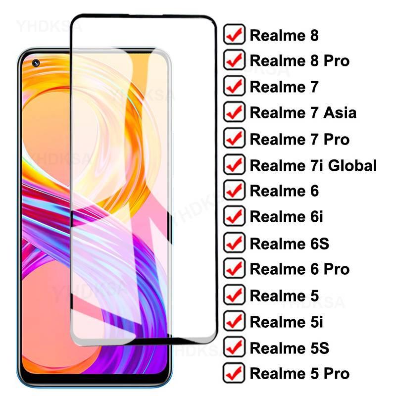 9D Protection Glass On The For Realme 8 7 6 5 Pro 5S 6S 7 Asia Tempered Screen Protector For real me 5i 6i 7i Global Glass Film