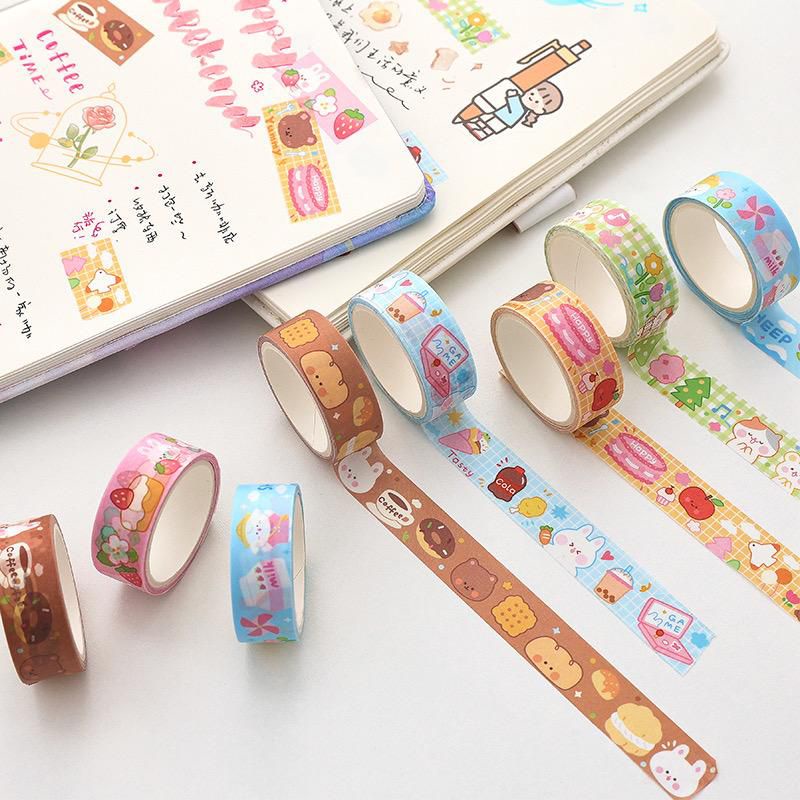 

1roll Lucu Kartun Diary Scrapbooking Dekorasi Washi Tape Alat Tulis Siswa