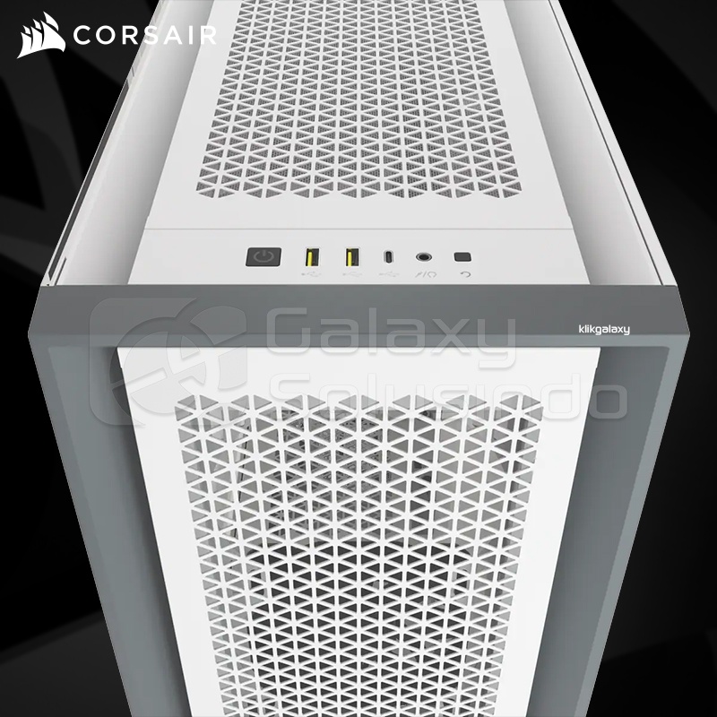 Corsair 5000D AIRFLOW Tempered Glass Mid-Tower ATX Gaming Case - White Putih