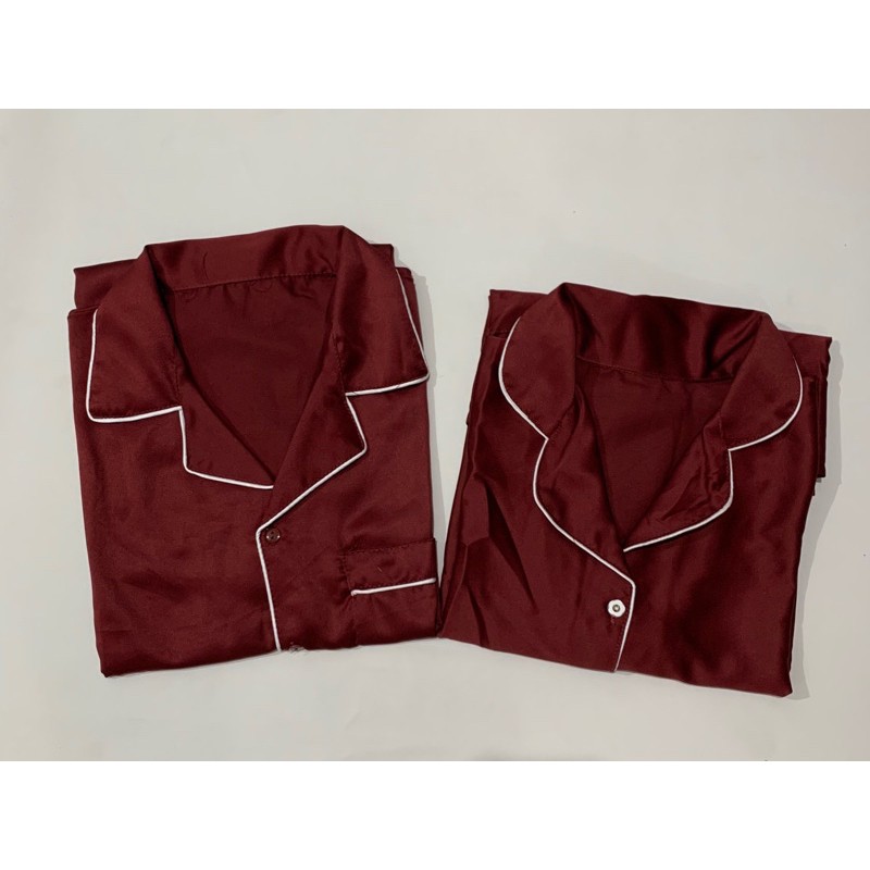 bajutidur SATIN MAROON silk exclusive bisa pasangan ibu anak keluarga