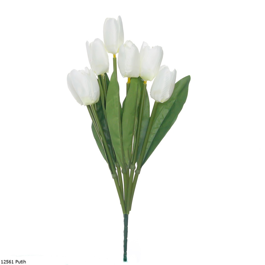 Bunga Plastik Tulip 1256-Putih