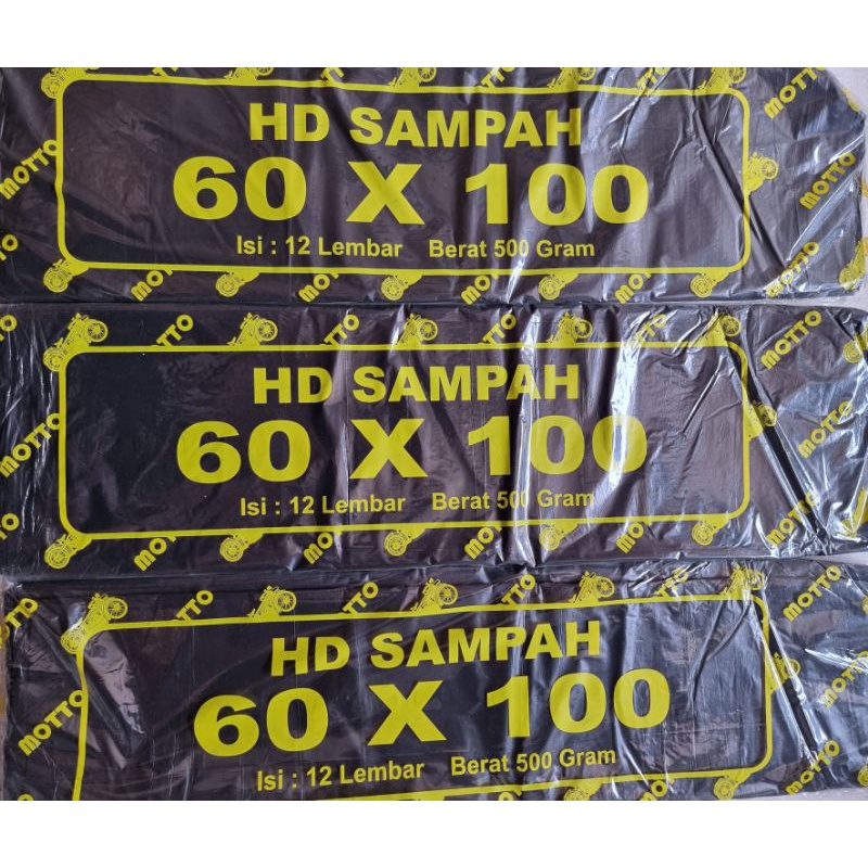 Kantong Plastik Sampah / Trash Bag Hitam Ukuran 60 x100 @12 Lembar