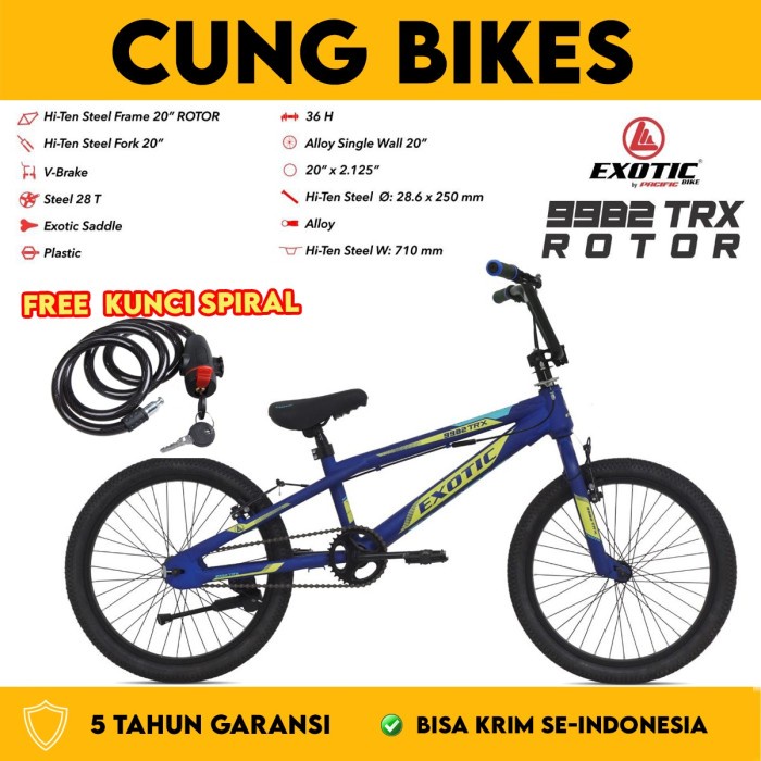 EXOTIC ET-9982 SEPEDA BMX 20 INCH TYPE TRX 2.125 STANG ROTOR