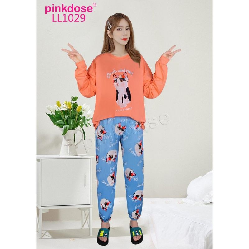 BAJU TIDUR IMPORT PP KUCING PINKDOSE