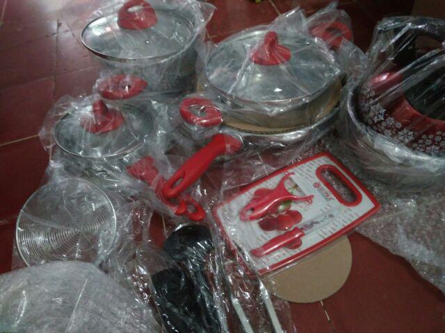 (gosend) Panci Set Panci Set Supra Panci Supra Set 18 Pcs Panci Supra 18 Pcs Panci Supra Stainless