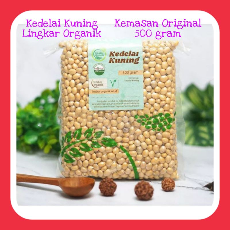 Kacang Kedelai Kuning - Lingkar Organik - 500gr - Kemasan Original - Vakum