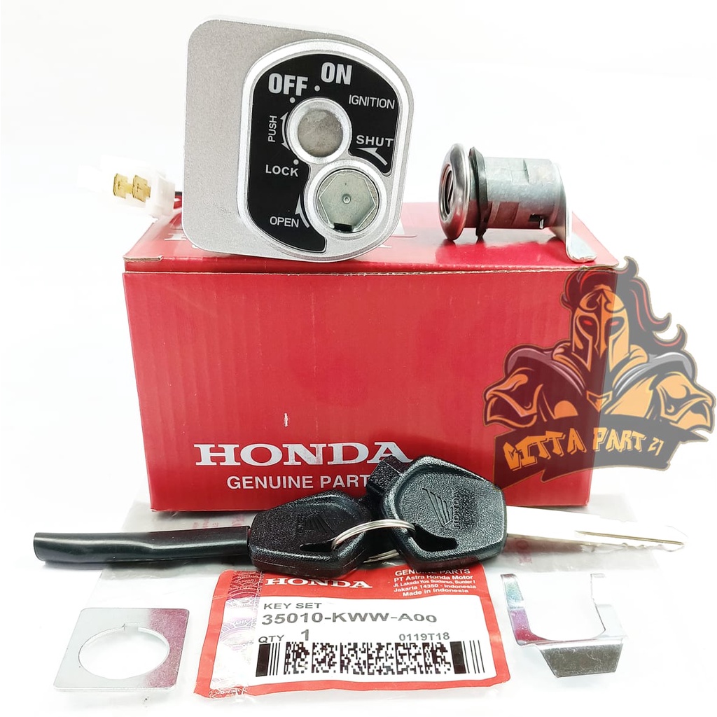 KUNCI KONTAK SET PLUS JOK BELAKANG HONDA KWW KUALITAS ASLI ORIGINAL HONDA AHM PRESISI PAS TINGGAL PASANG AWET DAN DIJAMIN MANTAP / KUNCI REVO ABS / KUNCI REVO ABSOLUTE / KUNCI REVO FIT / KUNCI BLADE KARBU / KONTAK REVO ABSOLUTE / KONTAK BLADE KARBU