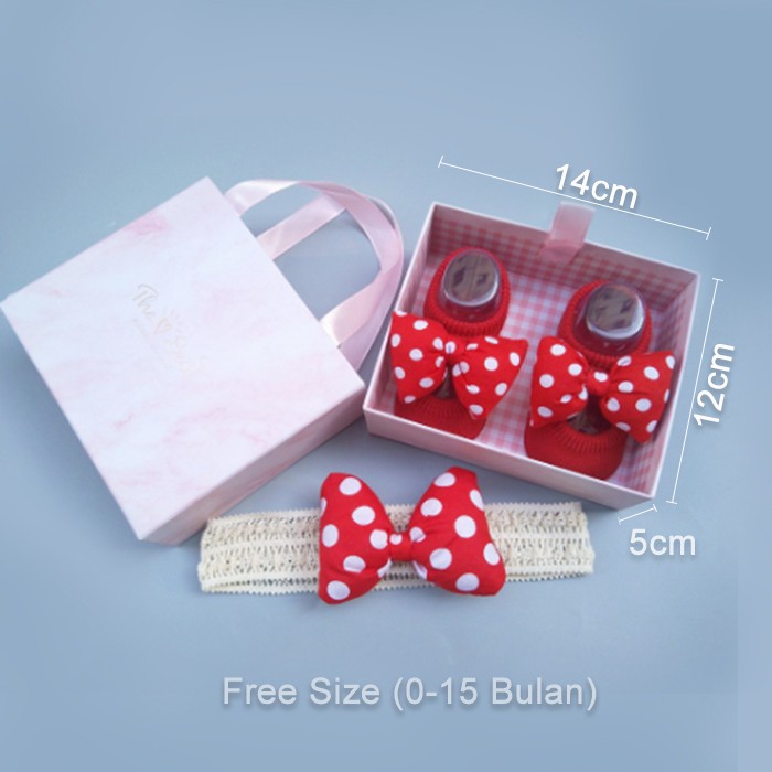 [1KG 10PCS] Babyland Set Kaos Kaki Dan Bandana Bayi Dengan Packaging Kotak Cantik