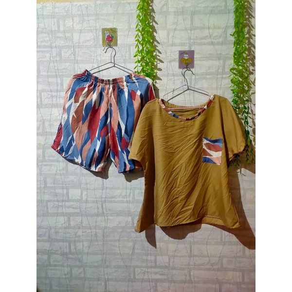 Setelan Rayon Celana Pendek