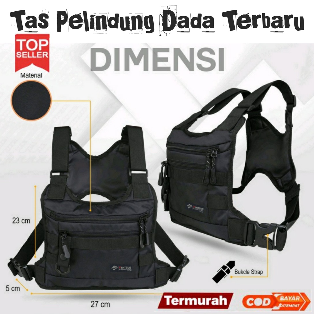 Tas Pelindung Dada Chestbag Tactical Rig Bag Polos Anti Angin - Tas Hp Ozol Chest Strap Kekinian Murah - Keren