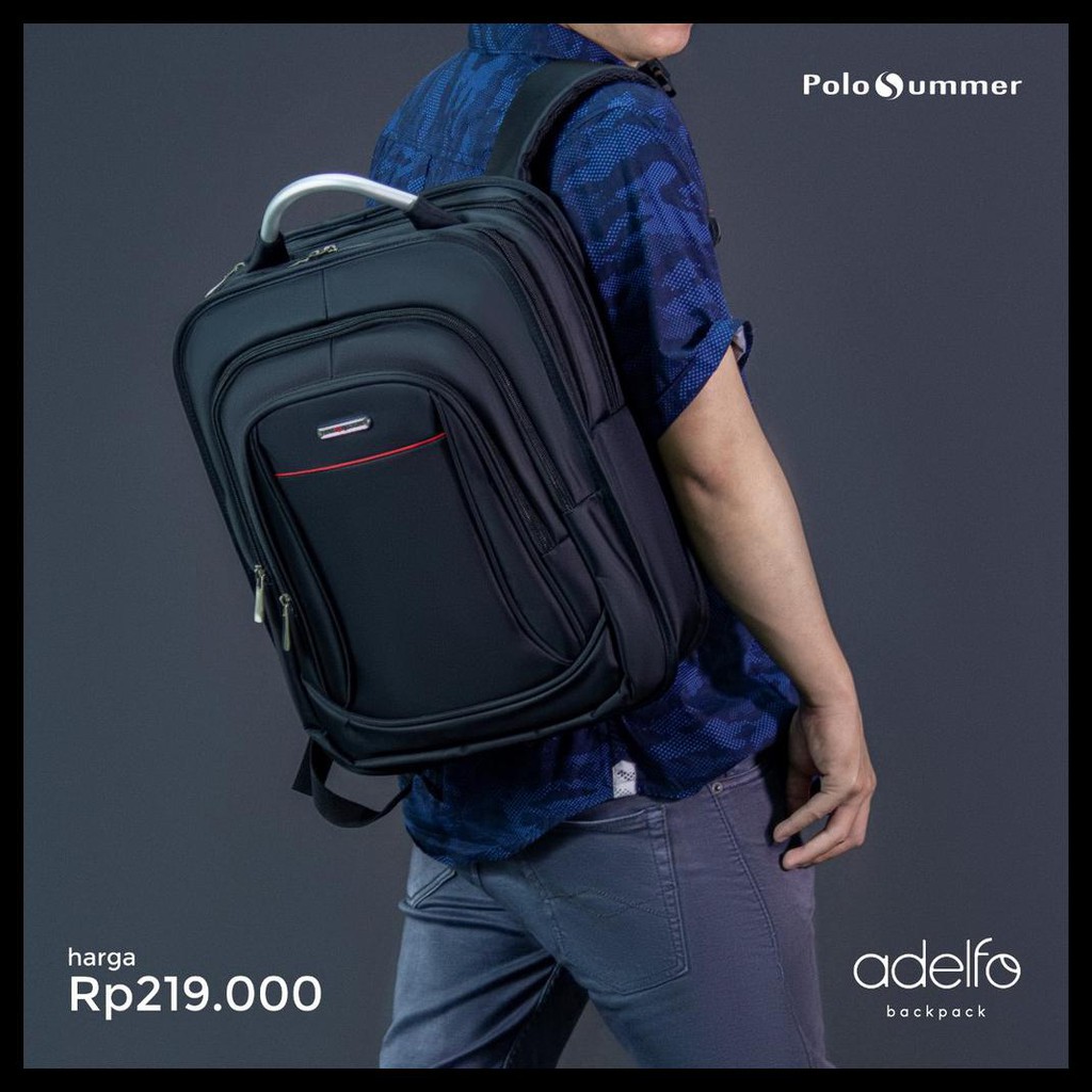 {BISA COD} ORIGINAL POLO Tas Ransel Premium Pria Original Polo Summer / Tas Sekolah Pria /  Tas