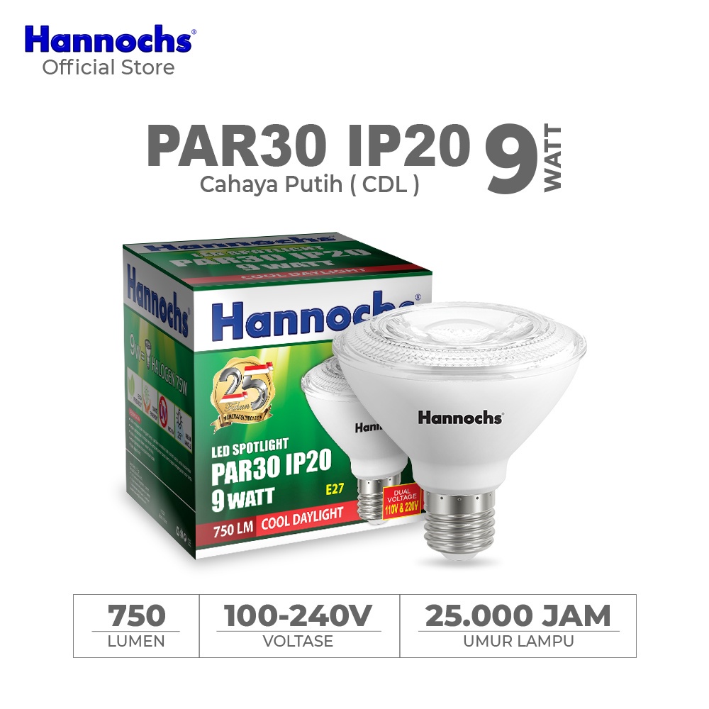 Hannochs Lampu Spotlight LED PAR 30 - 9 watt - Cahaya Putih
