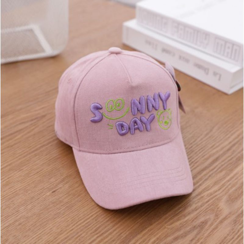 Topi Baseball Anak Bordir Sunny Day Usia 2-10 Tahun Laki Perempuan