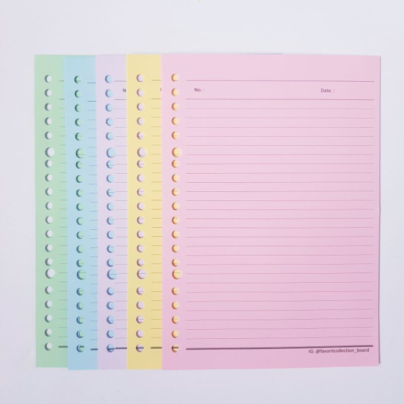 

Kertas Binder Loose Leaf Garis Rainbow 5 Warna