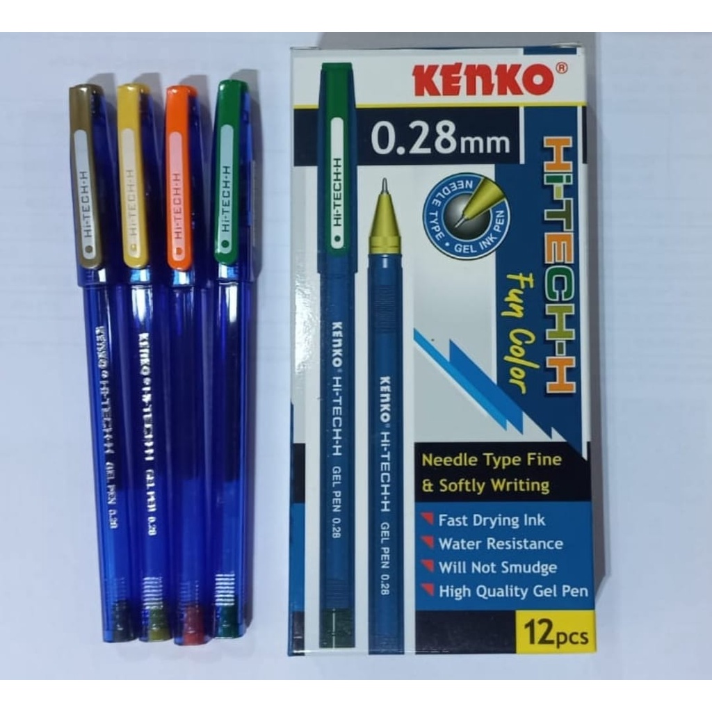 

sg Hitech Hitec Kenko 0.28 Pulpen Hitam/Biru 12 Pcs